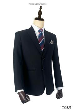 Bộ suit đen dày cao cấp hai nút TG353